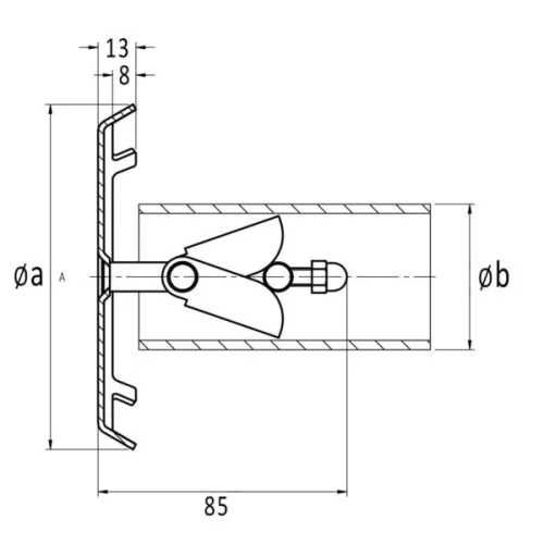 Szívóidom D50-63 AISI 316 2 1/2" fóliás medencéhez