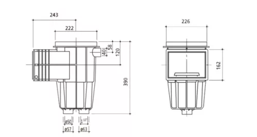 Szkimmer betonos STD 6/4"BM / D50