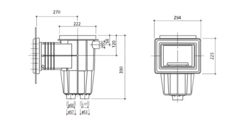 Szkimmer fóliás STD 6/4"BM / D50