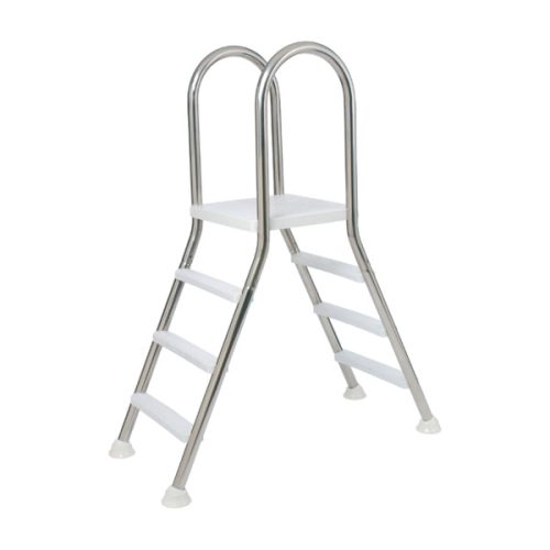 Kétágú rozsdamentes létra 4 + 4 fokos, 1,2m magasságig