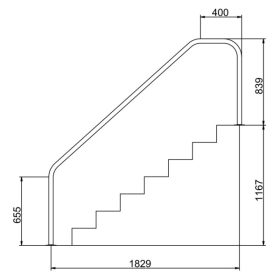 Korlát FX-06 1167 x 1829 - 460mm AISI316