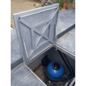 Aknafedél 600/25 teleszkópos AISI304