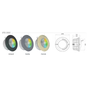 Reflektor STD2002 fóliás antracit SMD WHITE LED 30W/12V