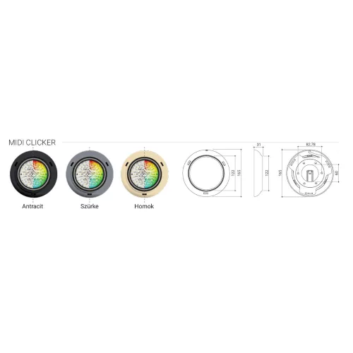 Reflektor MIDI-Clicker C-PCB RGB 8W