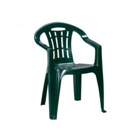 Mallorca műanyag kerti szék, sötét zöld színben