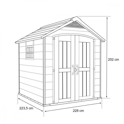 Premier 757 kerti szerszámos ház barnás szürke
