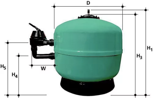 Filtrex Side Ø450 8m3/h 1 1/2"