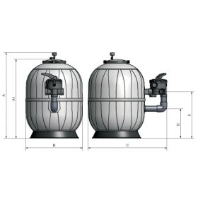 Aquarius SIDE Ø620 14m3/h 1 1/2"