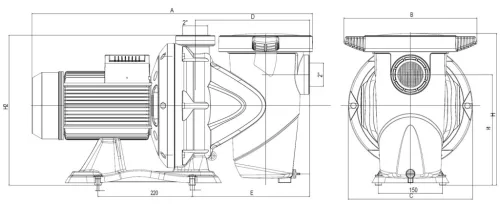 DAB Euroswim 200T 28m3/h H=10m 2,0HP 400V