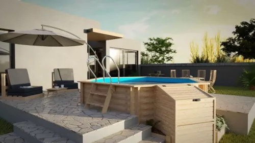 GRE famedence szett  Vanille II. 400 x 119 cm kerek (sokszög)