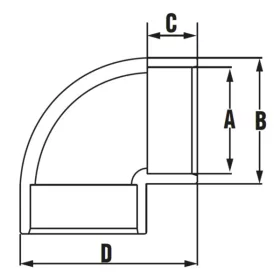 Könyök 90º D 032 PN16