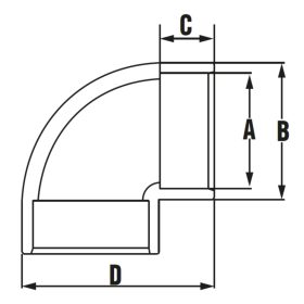 Könyök 90º D 075 PN16 Könyök 90º D 075 PN16