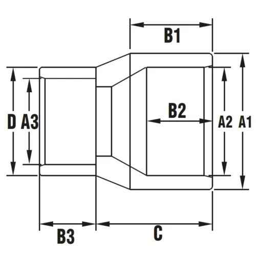Hosszú szűkítő D 63x50x40