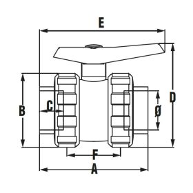 Golyóscsap PTFE BB D 040 PN 16