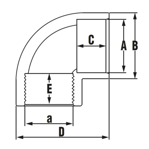 Könyök BM 90º D 050x6/4" PN16