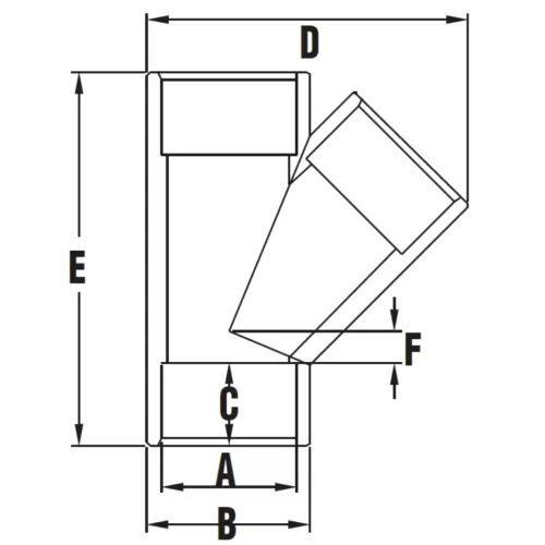 T idom 45º D 050 PN16