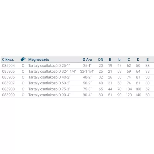 Tartály csatlakozó D 25-1"