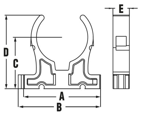 Műanyag csőbilincs D 050