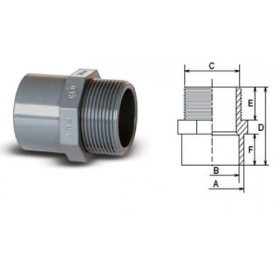 Külsőmenetes idom D50CH Külsőmenetes idom D50CH