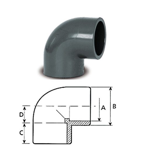 PVC könyök D50CH