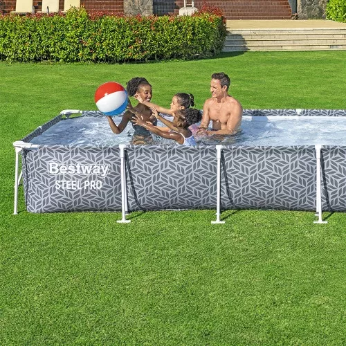 Bestway Turqouise Bay szögletes fémvázas medence szett 366 x 201 x 66 cm