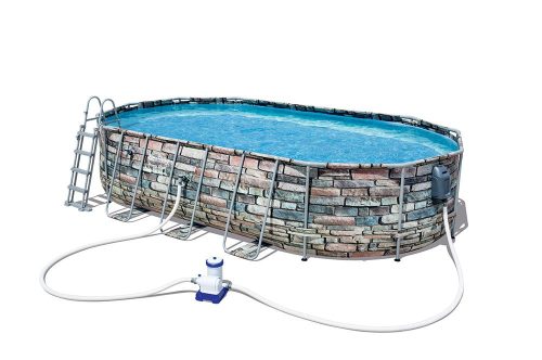 Bestway Korzika Comfort Jet medence szett LED fénycsíkkal (6,10 × 3,66 × 1,22 m)