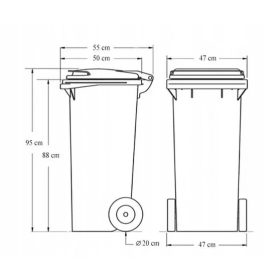 Hulladéktároló 120L kék