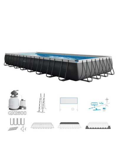 Intex Ultra XTR Frame csővázas medence szett 975 x 488 x 132 cm - homokszűrő és sósvizes rendszer (26378)