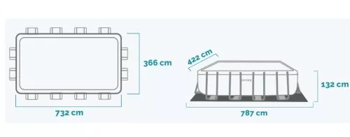 Intex Ultra XTR Frame csővázas medence szett 975 x 488 x 132 cm - homokszűrő és sósvizes rendszer (26378)