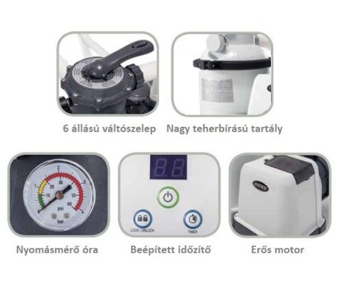 Intex Krystal Clear homokszűrős vízforgató (26652) 9,2 m3/h