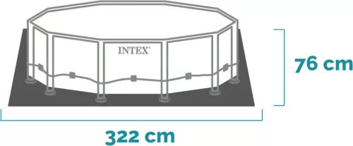 Intex Prisma csővázas medence 300 x 175 x 80 cm + papírbetétes szűrő (26784)