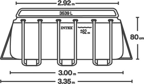 Intex Prisma csővázas medence 300 x 175 x 80 cm + papírbetétes szűrő (26784)
