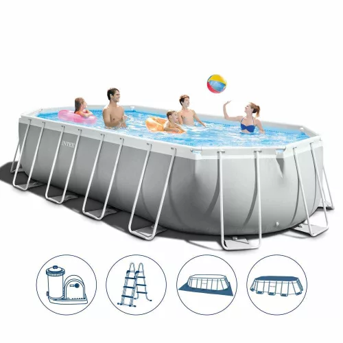 Intex Prisma Ovális csővázas medence szett 610 x 305 x 122 cm (26798)