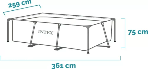 Intex szögletes csővázas medence 300 x 200 x 75 cm - vízforgató nélkül (28272)