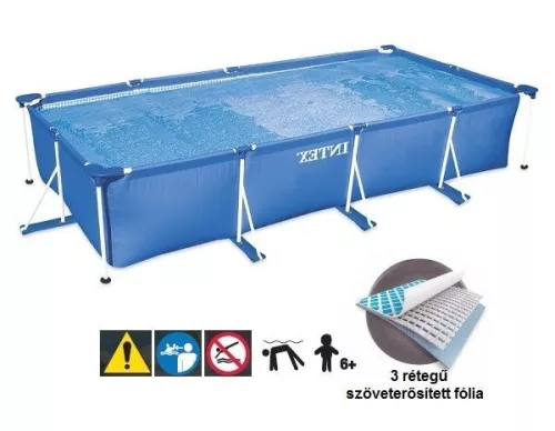 Intex szögletes csővázas medence 450 x 220 x 84 cm - vízforgató nélkül (28273)