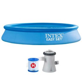   Intex Piknik galléros medence, kör alakú 305 x 61 cm + papírbetétes szűrő (28118)