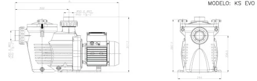 KRIPSOL KS EVO szivattyú 13,4 m3/h 1~ D50 0,55 kW IE2