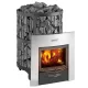 HARVIA LEGEND 240 DUO fatüzelésű szaunakályha falátvezető idommal, luxus ajtókerettel WK240LDLUX