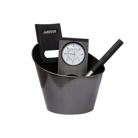 HARVIA luxus fém tartozék szett fekete SA007