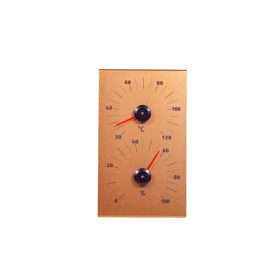   SAUNABAU rézszínű alu&bambusz szauna szett dézsa, kanál, hőmérő-páramérő és homokóra