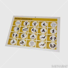   Szauna használati útmutató német feliratos, 290*210mm, vízálló, keret nélkül
