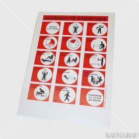   Infrakabin/Tepidárium használati útmutató német feliratos, 210*290mm, vízálló, keret nélkül