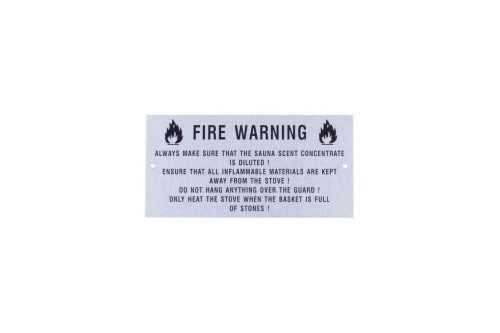 Tűzveszély figyelem felhívó tábla angol nyelvű, 100*50mm, alumínium, csavarozható