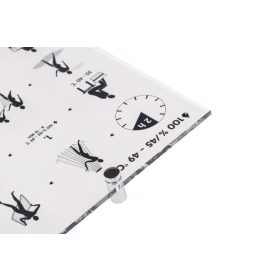   Gőzkabin használati útmutató nemzetközi, 195*297mm, acryl üveg, krómozott rögzítő csavarokkal