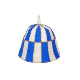 Saunabau kockás szaunasapka gyapjú, fehér&kék