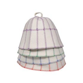   Saunabau kockás szaunasapka gyapjú, világos szürke, egyedi varrásszín