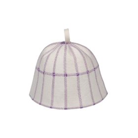   Saunabau kockás szaunasapka gyapjú, világos szürke, egyedi varrásszín