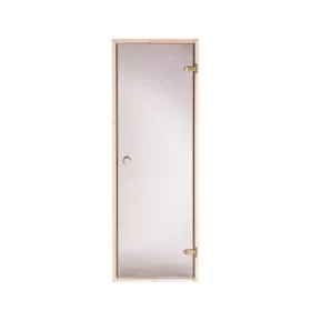   Szauna üvegajtó bronz üveggel, csomós fenyőfa tokkal 7x19(686x1890mm)