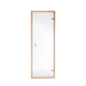   Szauna üvegajtó víztiszta üveggel, csomómentes égerfa tokkal 7x19(686x1900mm) levehető küszöbbel