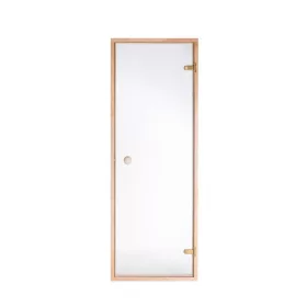   Szauna üvegajtó víztiszta üveggel, csomómentes égerfa tokkal 8x20(786x2000mm) levehető küszöbbel